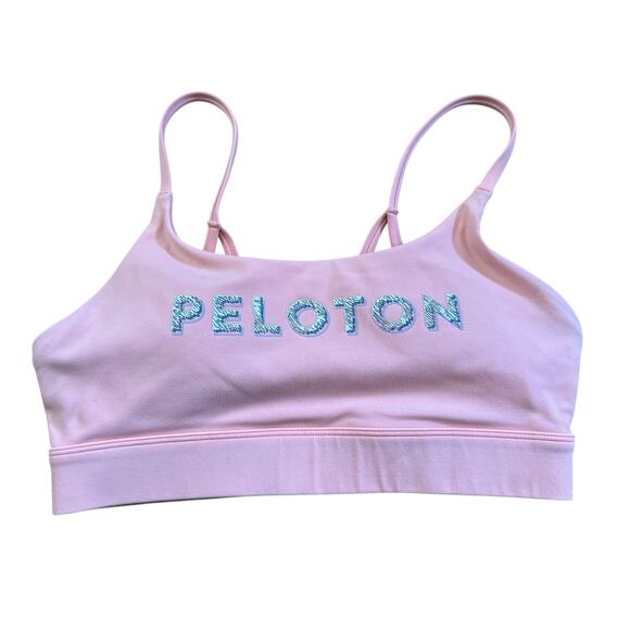 Peloton Logo Cadent Peak Strappy Activewear Bra Size Small Light Padding Cycle - Picture 3 of 12